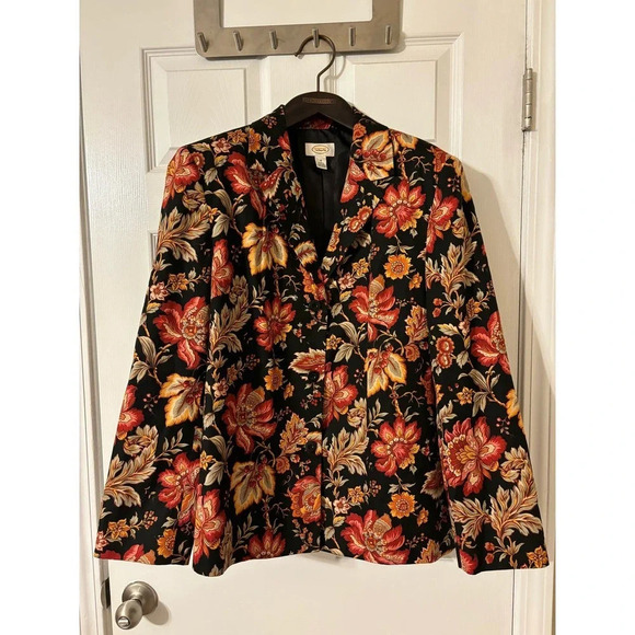 Talbots floral autumn blazer size 16 - Picture 1 of 12
